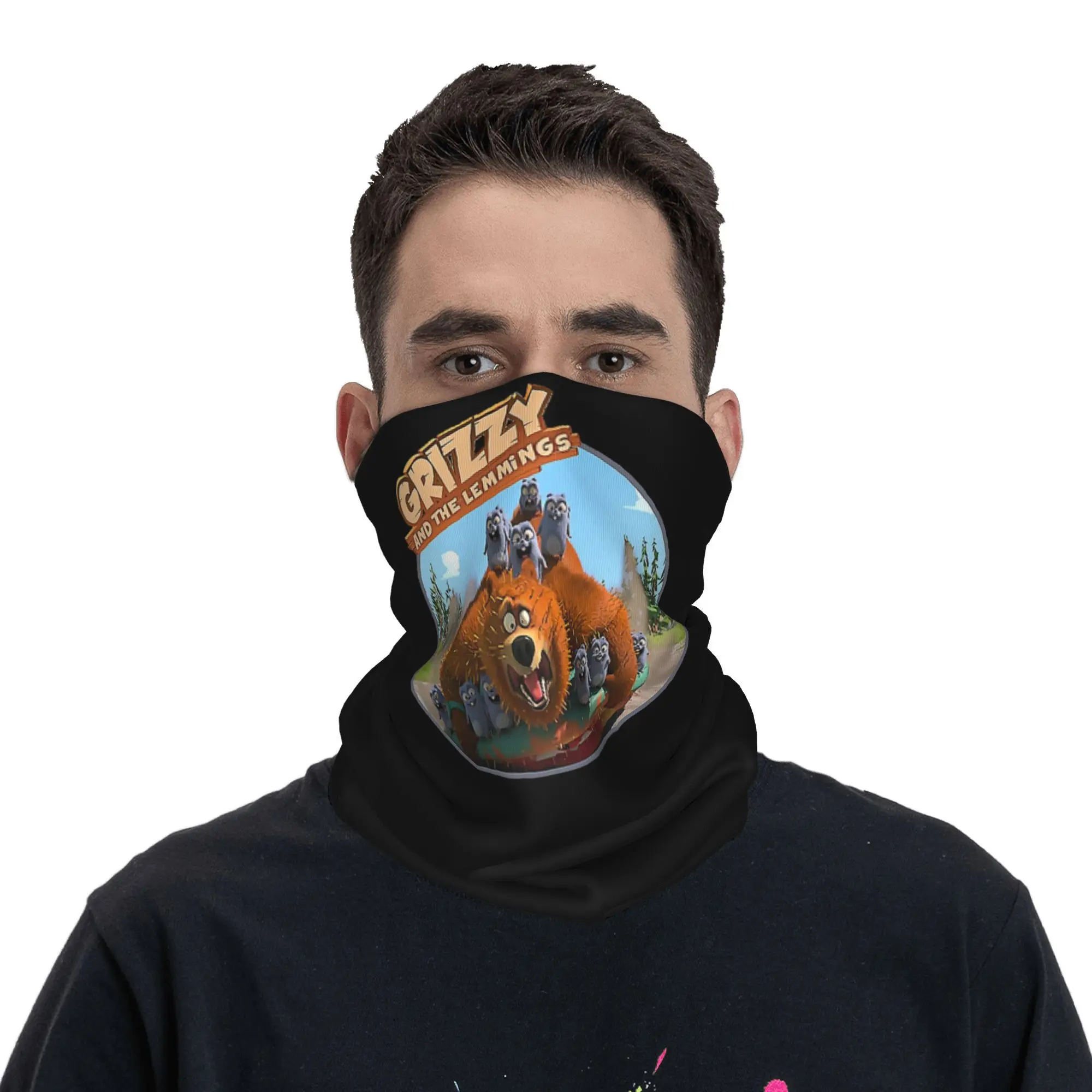 

Grizzy And Lemmings Bandana Neck Cover Printed Wrap Mask Scarf Multi-use Face Mask Outdoor Sports For Men Women Adult Breathable