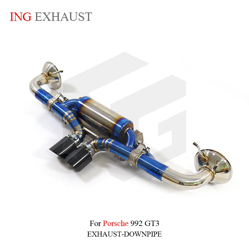 ING Exhaust Titanium alloy Tube Catback for Porsche 992 GT3 4.0 Electric Remote Valve Auto Performance Muffler Pipe system