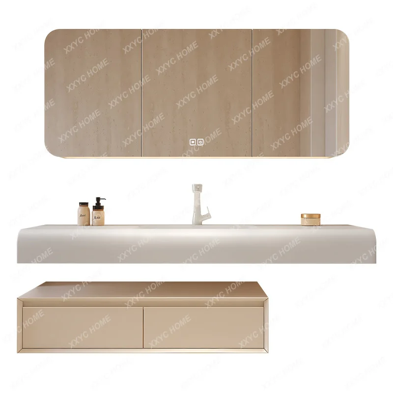 Corian Whole Washbin Bathroom Cabinet Combination Arc Washbasin Custom Washstand