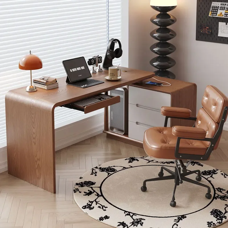 

Modern simple solid wood desktop computer desk bedroom household corner desk cabinet combination small apartment double desk