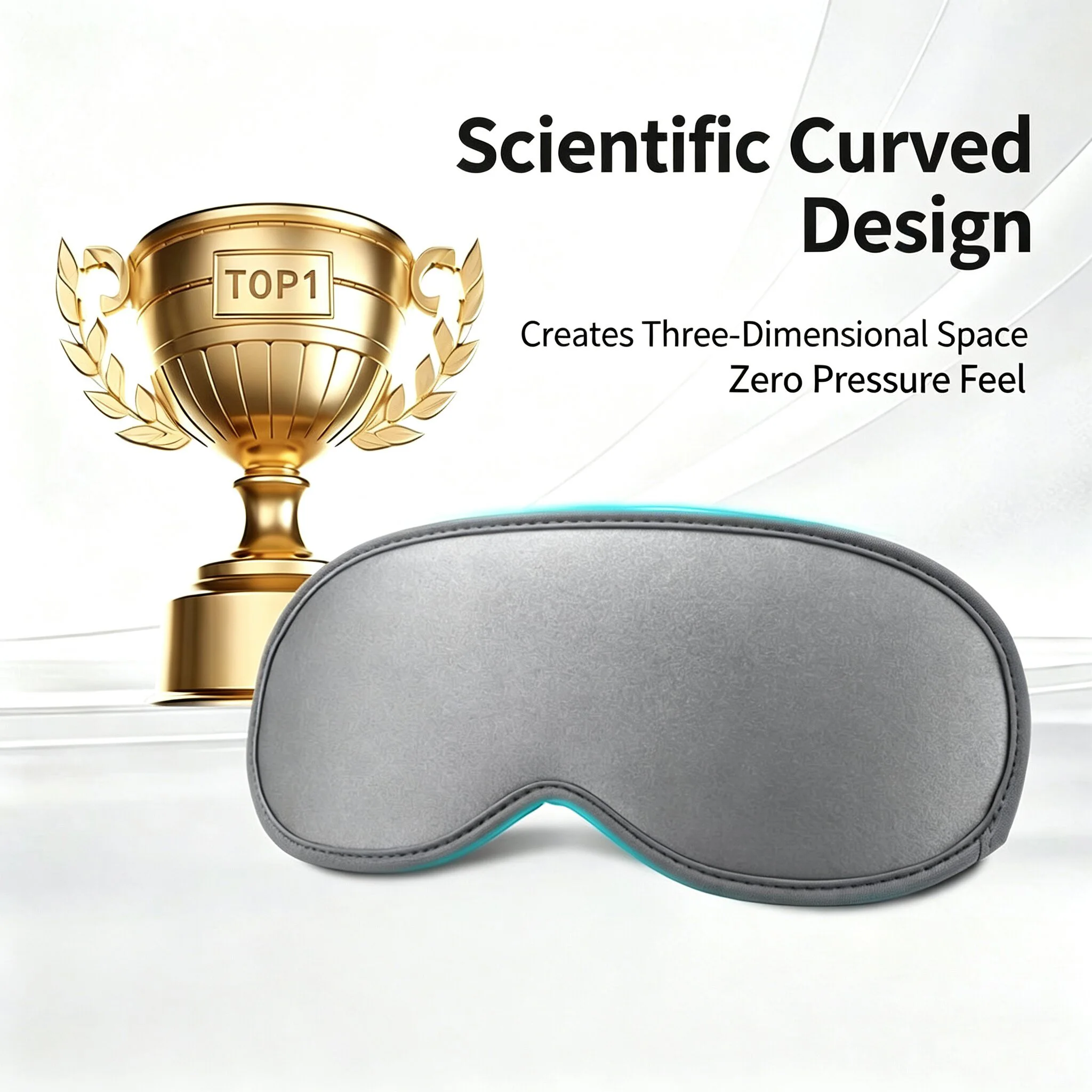 3D Full Blackout Eye Mask Contoured Memory Foam Sleep Mask with Adjustable Strap Blindfold for Travel Office Nap Home Rest