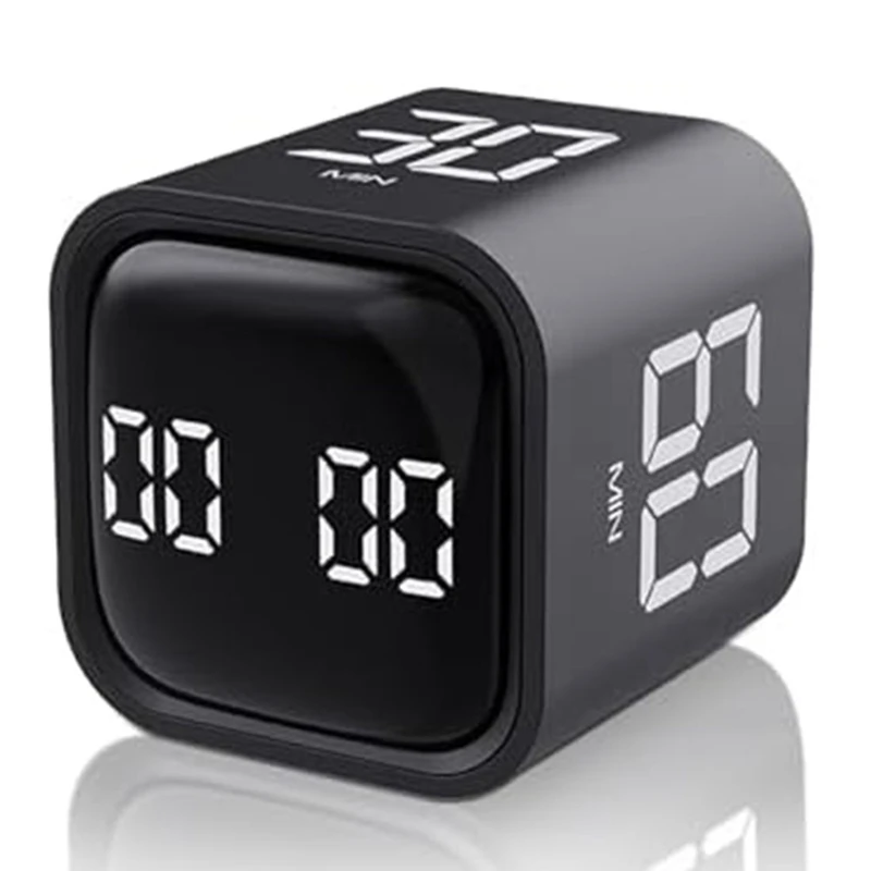 Square Timer,Rotation Timer,5/10/30/60 Minutes And Custom Countdown,Productivity Timer,For Tasks,Work,Study Easy To Use (Black)