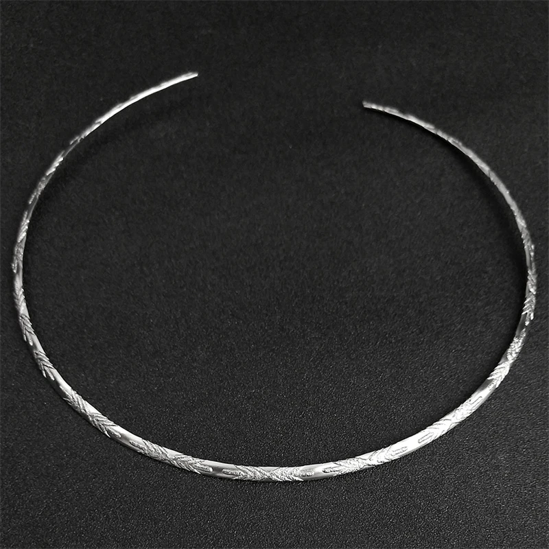 Stainless Steel Collar Neck Ring for Men Women Silver Color Punk Open Cuff Adjustable Choker Necklaces Collar Jewelry Gift