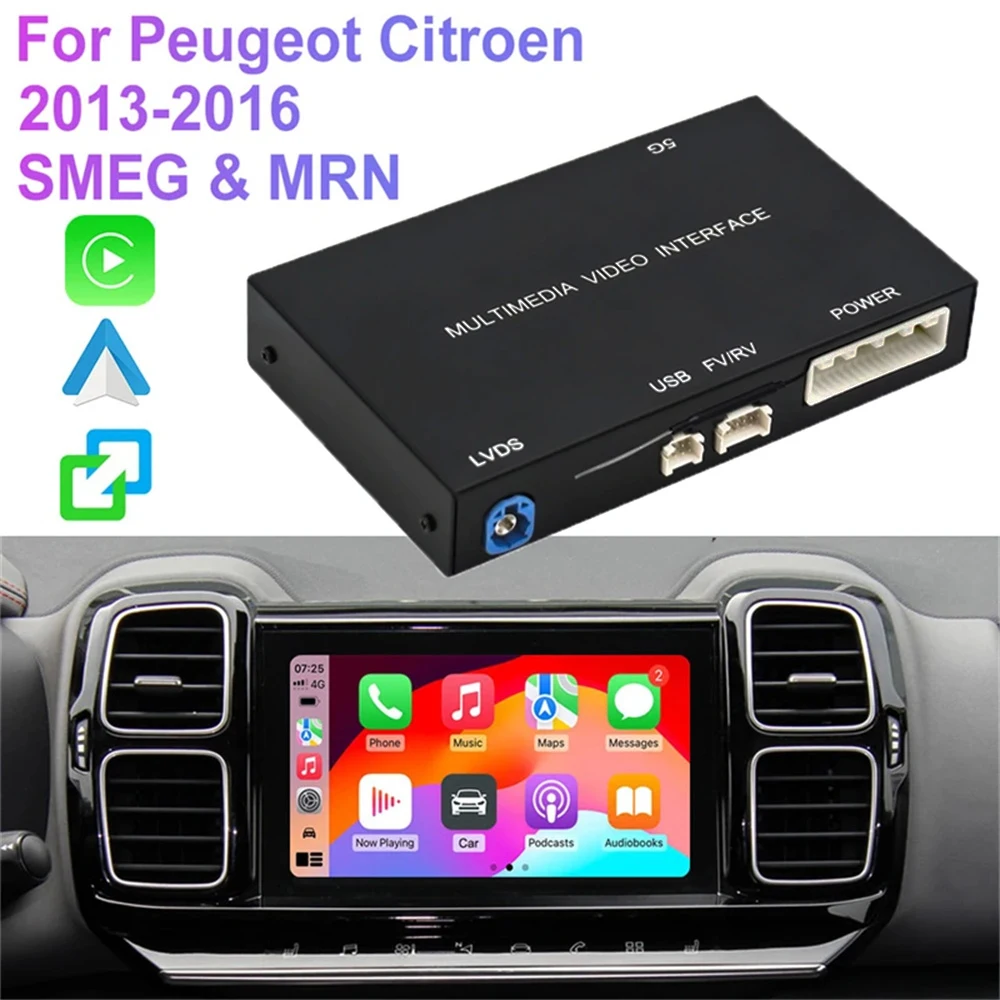 Wireless Carplay Android Auto Suitable For Peugeot ＆ Citroen 2023-2024 SMEG＆MRN Support Reverse Camera