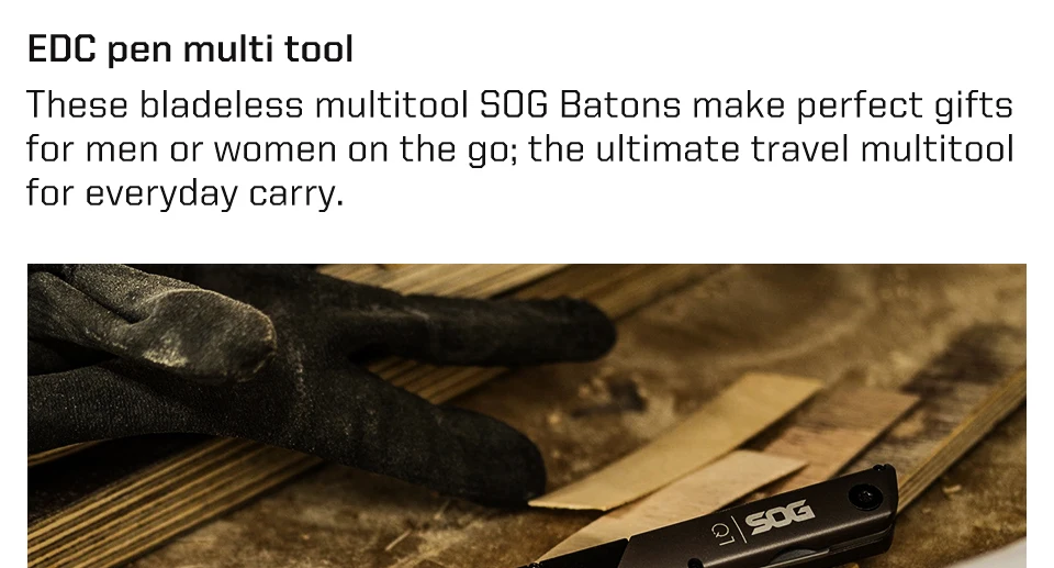 SOG 4-in-1 BATON Q1 Multi-Tool Klappschere EDC Taktischer Stift Multifunktionale tragbare Werkzeuge Taschenschraubendreher Flaschenöffner – Detail 8