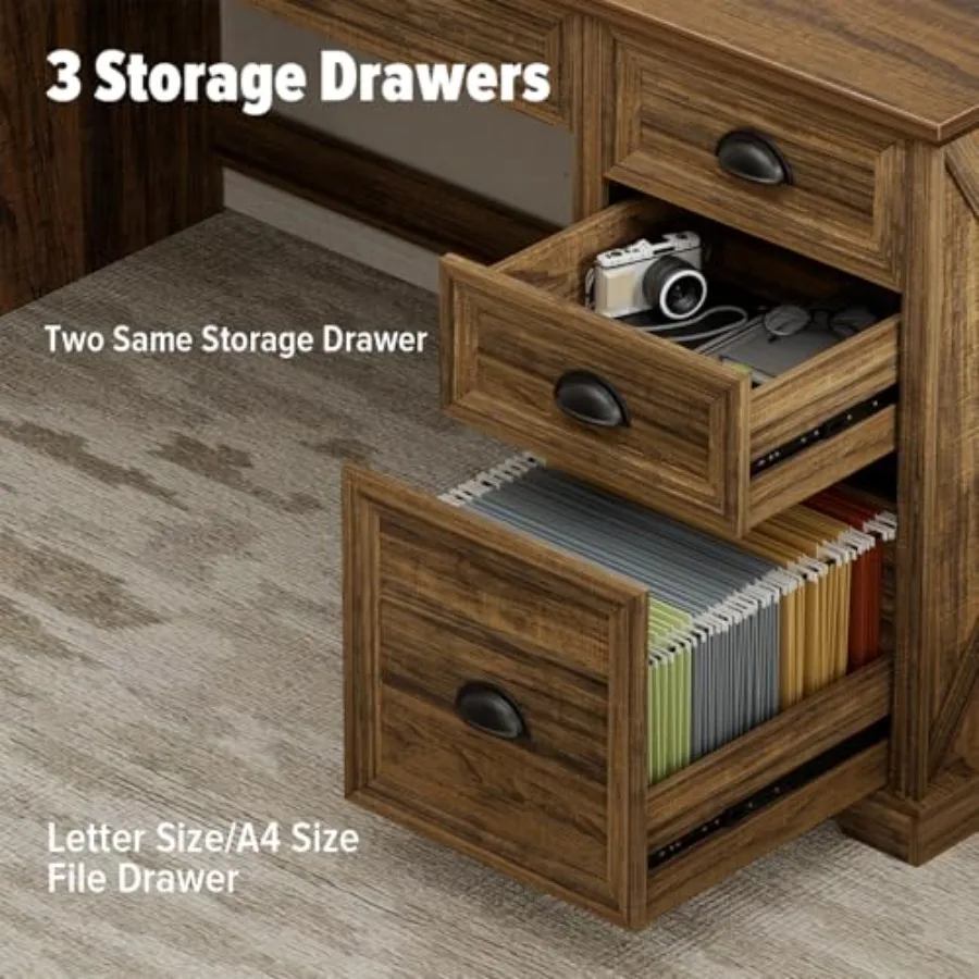 مكتب كمبيوتر مع حامل شاشة 47 في مكتب المكتب المنزلي في المزرعة مع أضواء LED مكتب تنفيذي مع مساحة تخزين لـ #6