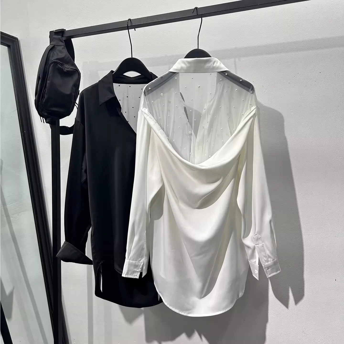 Men Casual Shirts High Street Style Men's Clothing Spring Male Autumn Black Long Sleeve Shirts