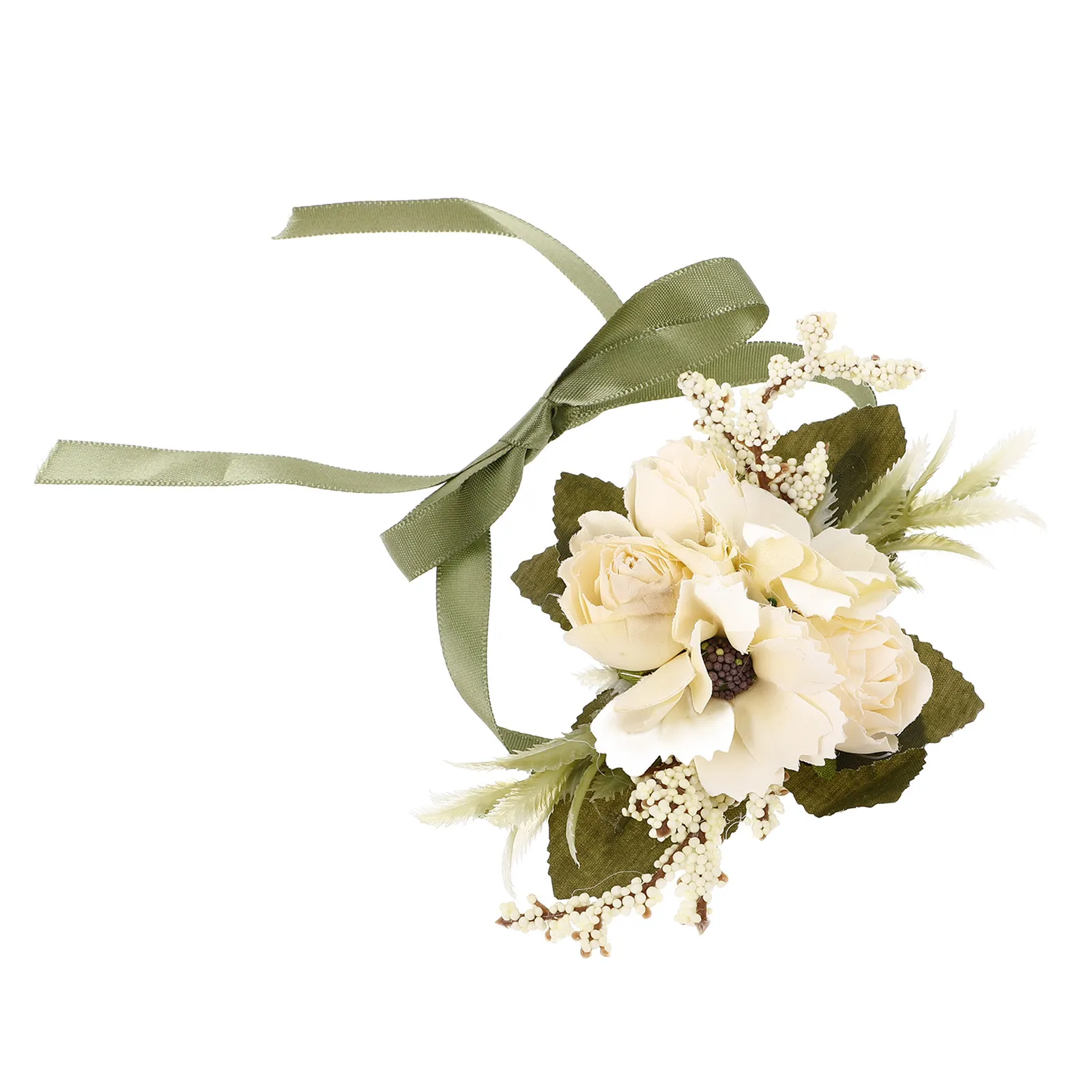 

High Realistic Faux Flower Wrist Corsage for Bride Bridesmaid Floral Bracelet Wedding Bride Wrist Flower Decorative Wedding