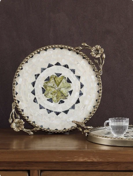 

Shell decorative tray desktop cup pot storage tea tray skin care cosmetics storage tray