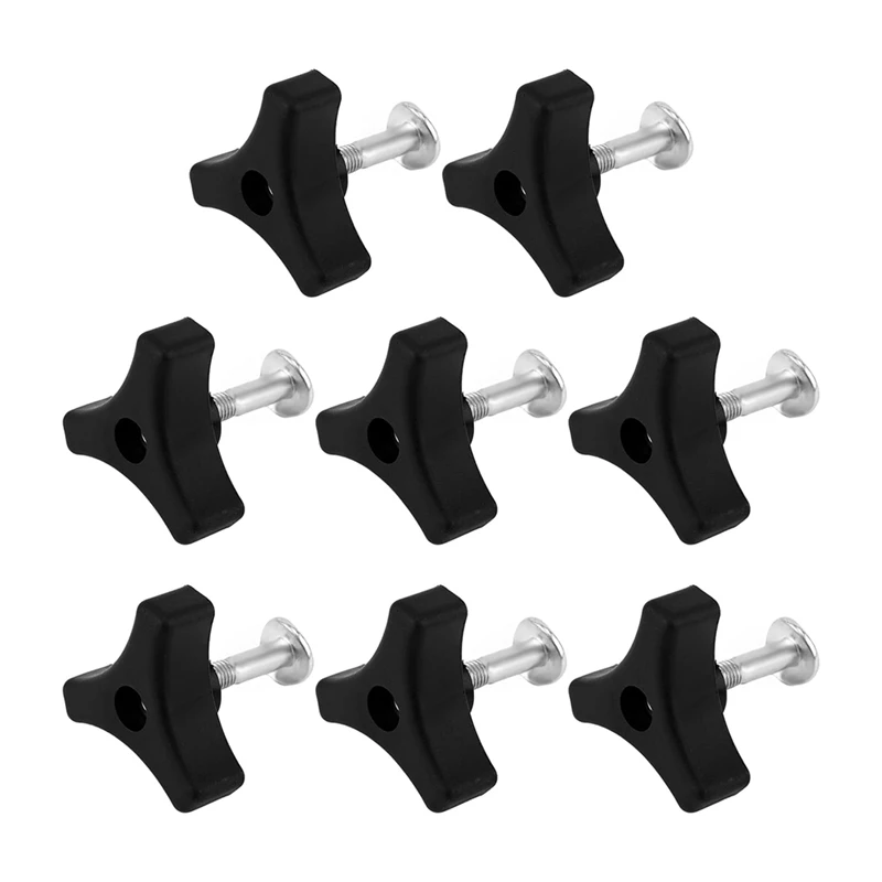 BEAU-8 Sets Lawn Mower Handle Bolts, Triangle Handle Knob Nut Screw Bolt Lawnmower Handle Wing Nut Universal Fixing Nut