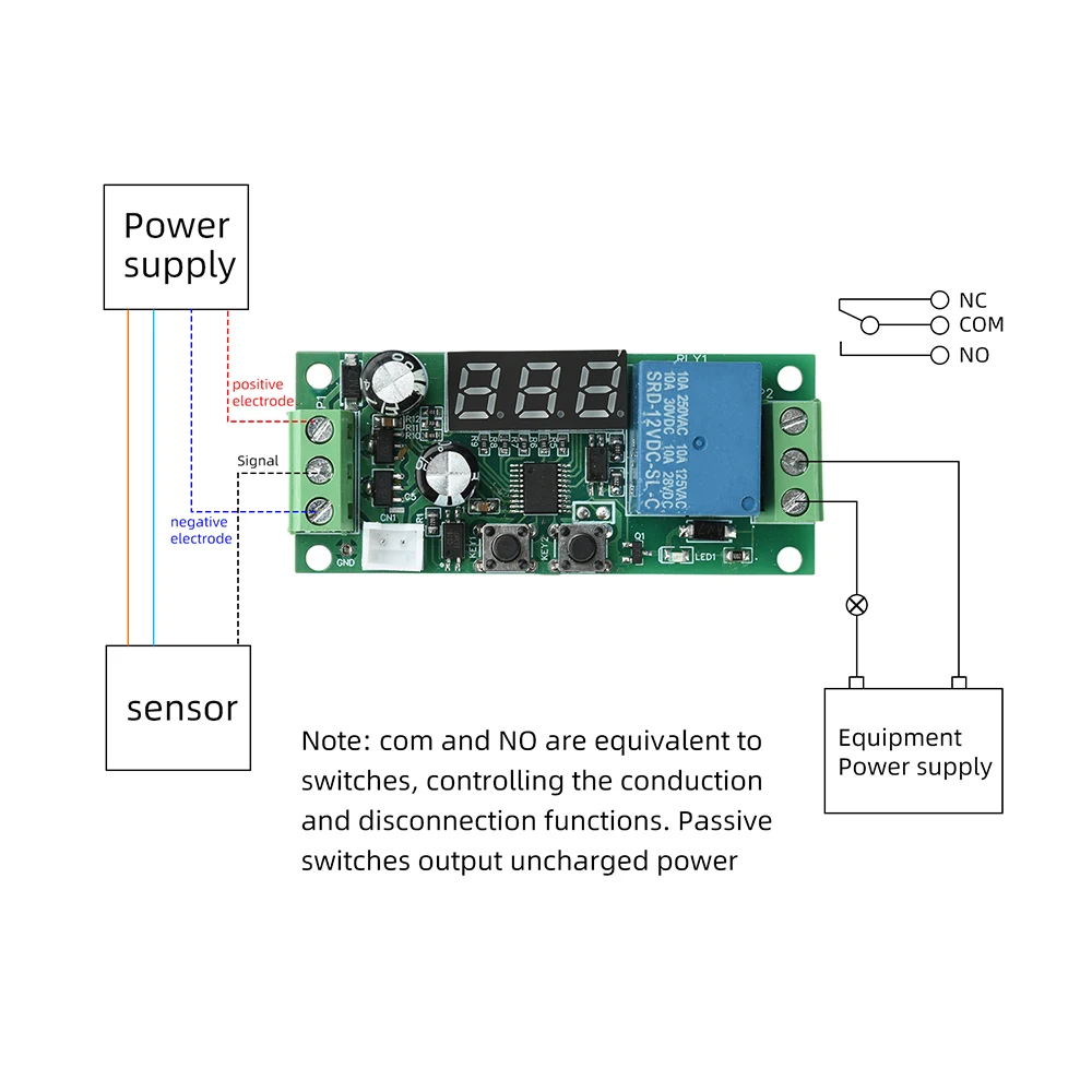 DC 5V/12V/24V Zeitrelais-Trigger Countdown-Timer LED-Anzeige mit Tastensteuerung – Detail 9