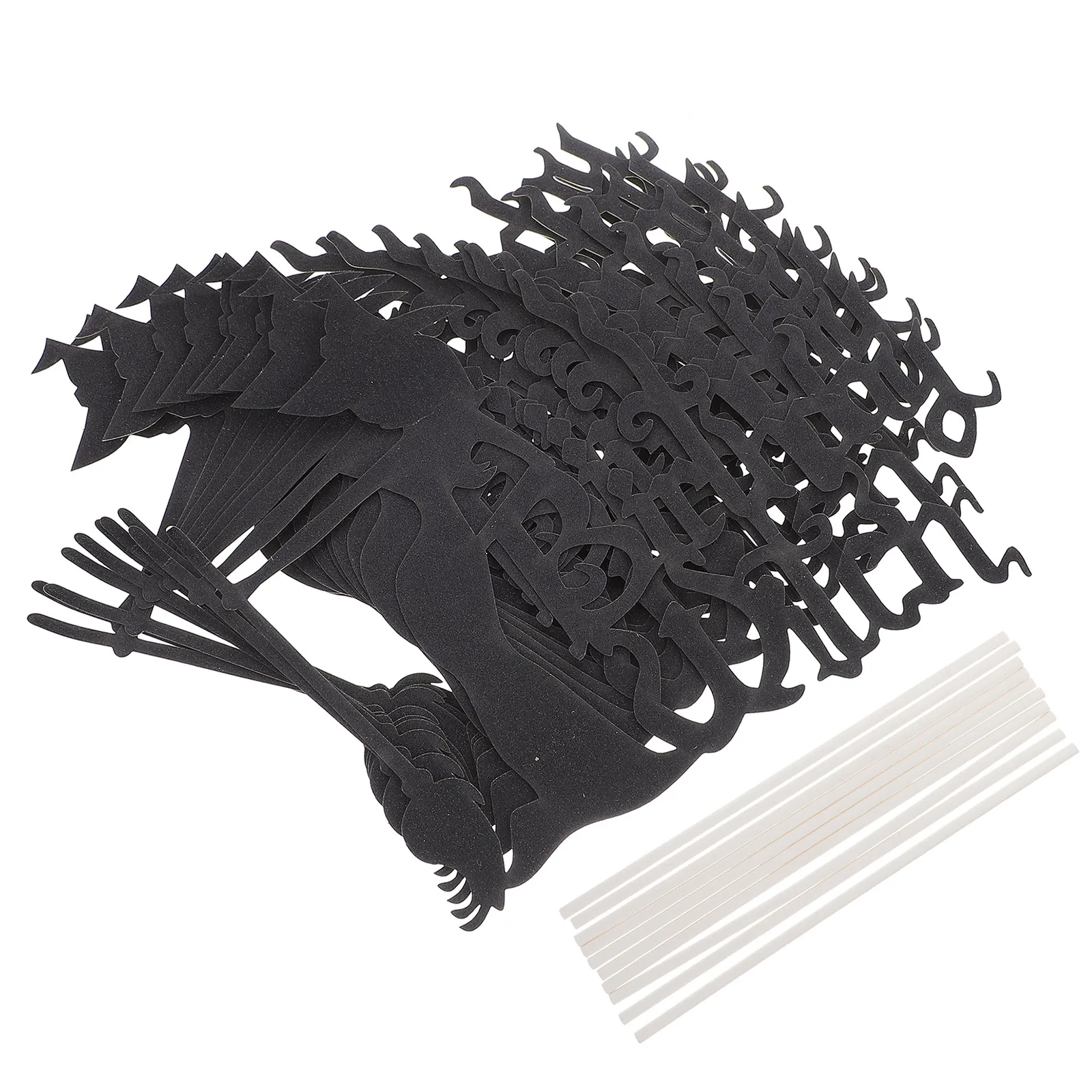

20 PCS Decoration Cake Insert Premium Pick for Dessert Fruit Topper Cupcake Black Delicate