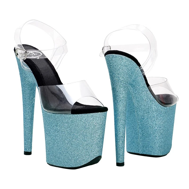 New 20CM/8inches PVC Upper Sexy Exotic High Heel Platform Party Sandals Pole Dance Shoes Model Shows Sandals 061