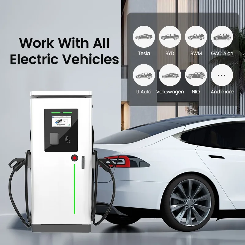Customized 60kW DC EV Charging Station CCS1/CCS2 GB/T Standard Double OCPP 2.01 Commercial Fast Charger