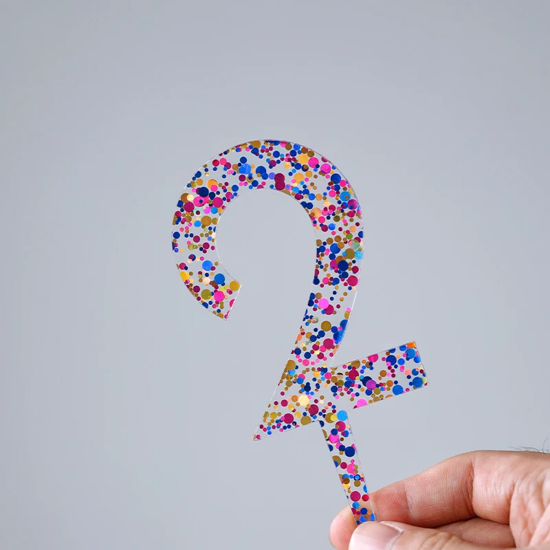 Acryl-Zahlentortenaufsatz, bunt, glitzernd, digital 0-9, für Kinder, zum 1. Geburtstag, Jubiläum, Party, Kuchendekoration, Requisiten – Detail 5