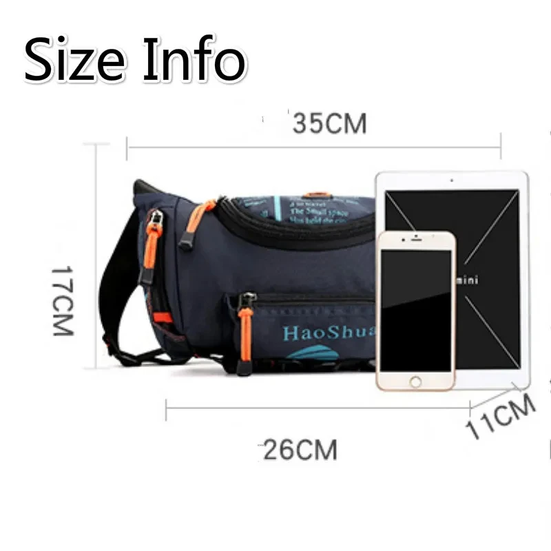 Nylon Crossbody Running Waist Bag Waterproof Oxford Men\'s Belt Fanny Pack Shoulder Messenger Bag Travel Bum Sling Chest Bags