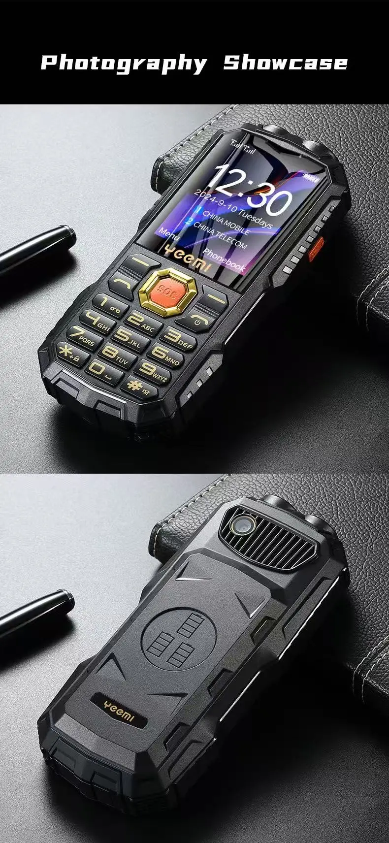 YEEMI Q7 Senior Mobile Phone Large Keys Big Font FM Radio Powerful Flashlight 2400mAh Loud Speaker Cellphone For Elderly