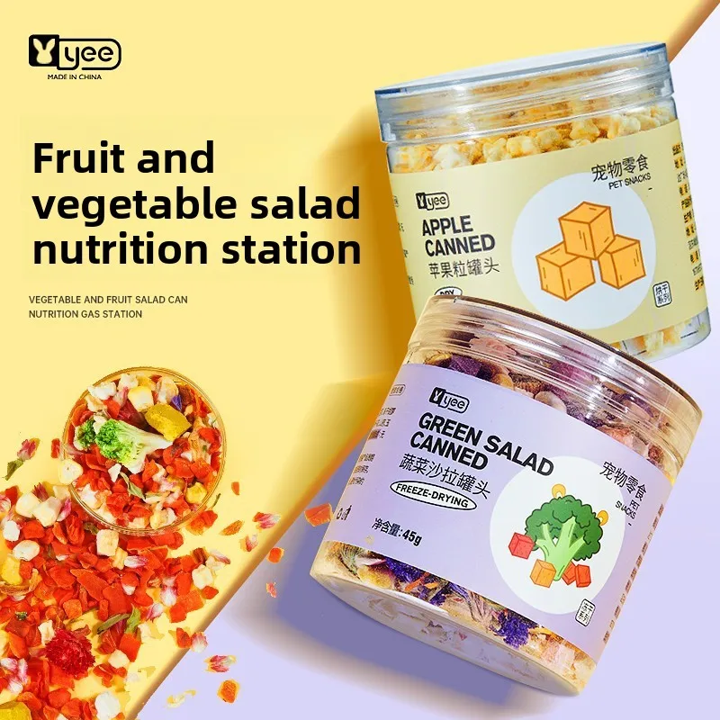 

Yee Mixed Vegetable & Fruit Salad Snacks for Small Pets - Freeze-Dried/Dried Treats for Rabbit, Hamster, Guinea Pig, Chinchilla