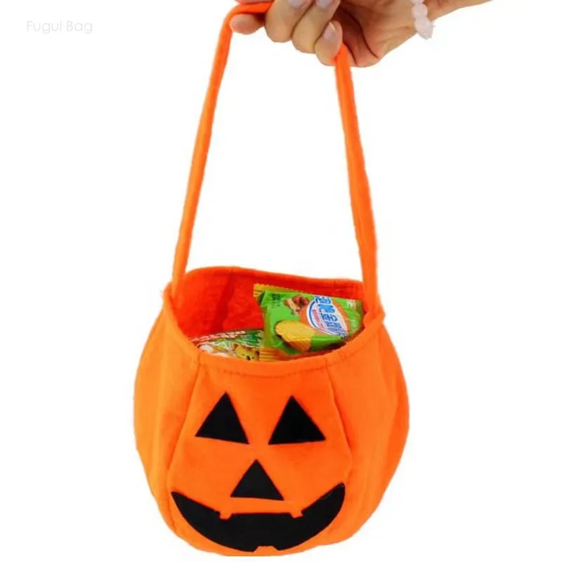 Halloween Pumpkin Pattern Candy Bag, Cartoon Grimace Pattern, sacola tridimensional de abóbora para crianças