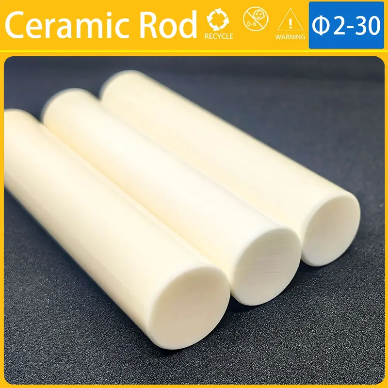 Alumina Ceramic Rod Φ2-30mm Dowel Pin Column Plunger Rod Insulation High Temperature Resistance Shaft Corundum Stirring Rod