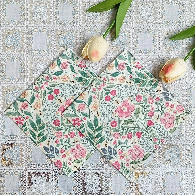 

20pcs 33cm 2Layer New Full Version Floral Pattern Napkins Party Creative Decorative DIY Paper Restaurant Paper Picnic Mat