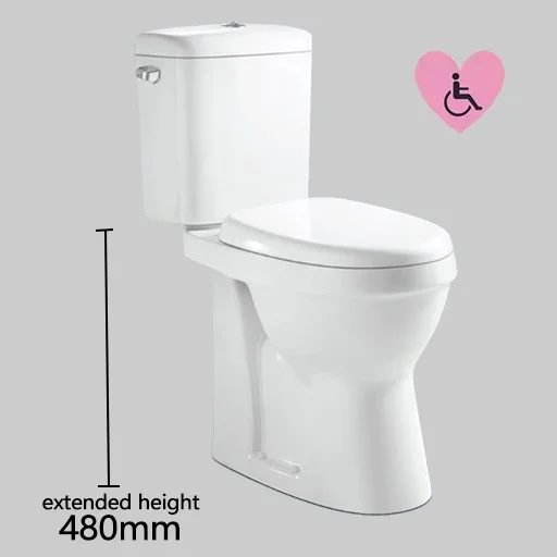 Disabled Extended Floor Ceramic Flush Flush Two-piece Toilet Toilet