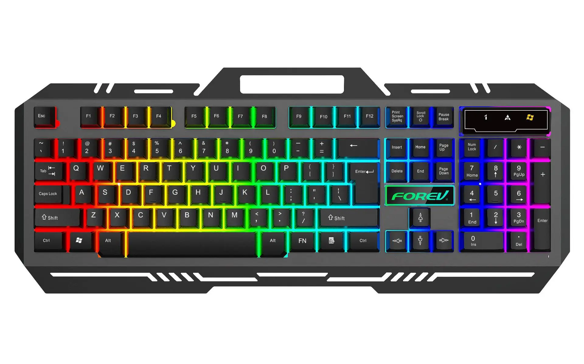 Teclado prendido do metal da placa do ferro, jogo dos E-esportes, entalhe móvel do cartão, sensação mecânica, colorida