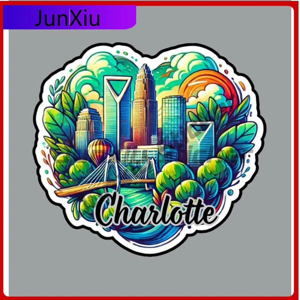 

Charlotte North Carolina Fridge Or Laptop Occlusion Scratch Sticker Custom Pictures Waterproof Decals Motorcycle Stickers Windsh