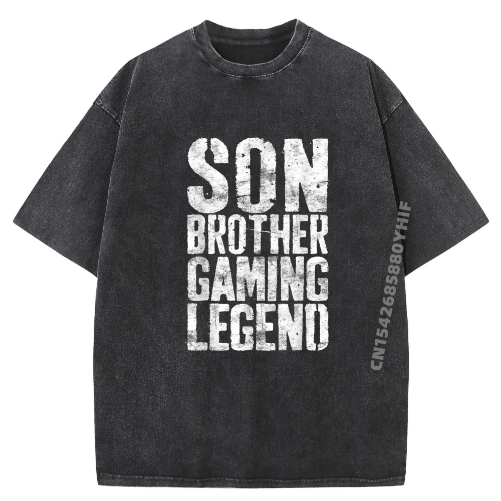 

Классические футболки для мужчин в стиле хип-хоп Son Brother Gaming Legend Video, мужские топы и футболки с графическим рисунком, мужские винтажные потертые рубашки