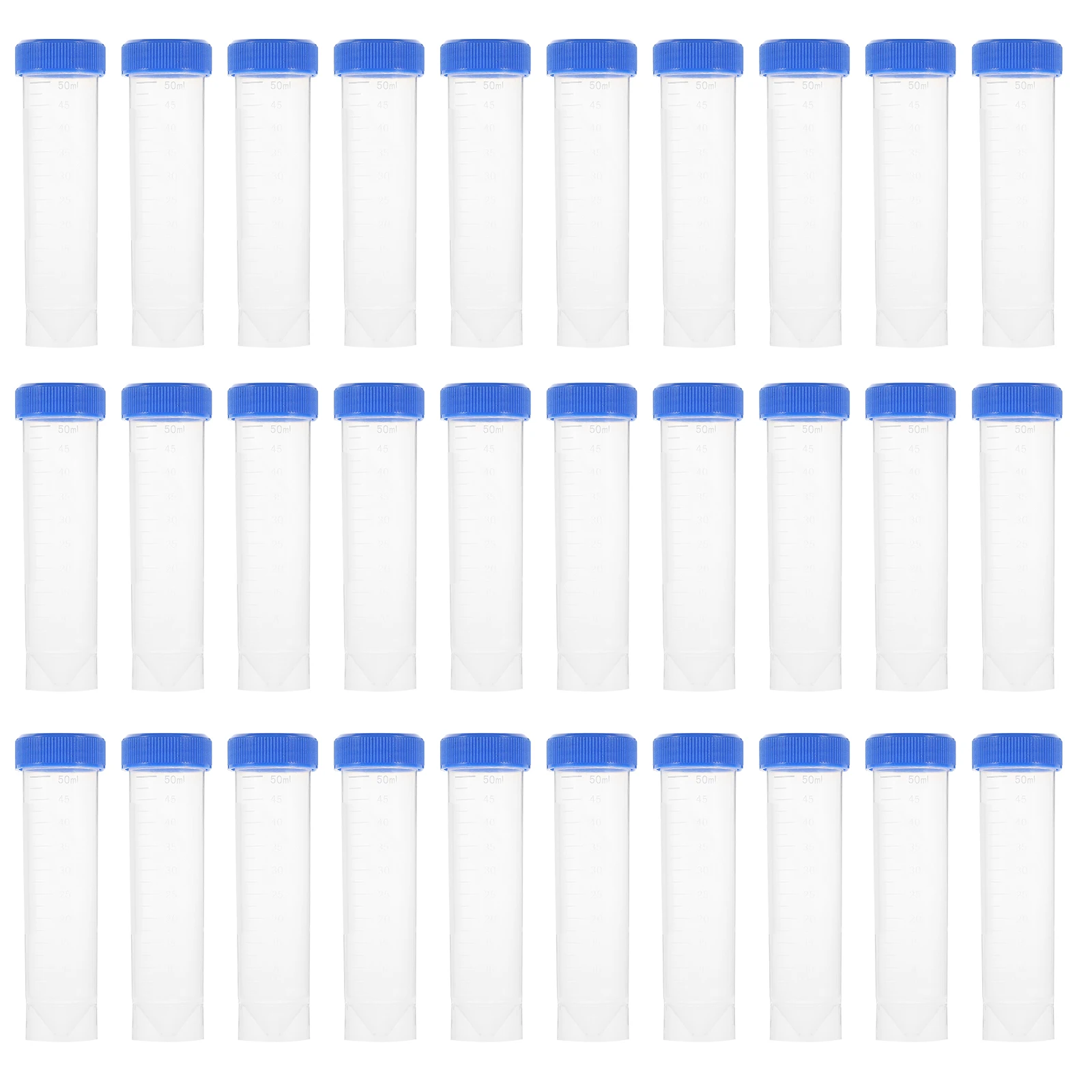 

50 pcs 50ml Screw Cap Tubes Laboratory Sample Collection Test Plastic Vials Safe Storage Portable Micro Containers
