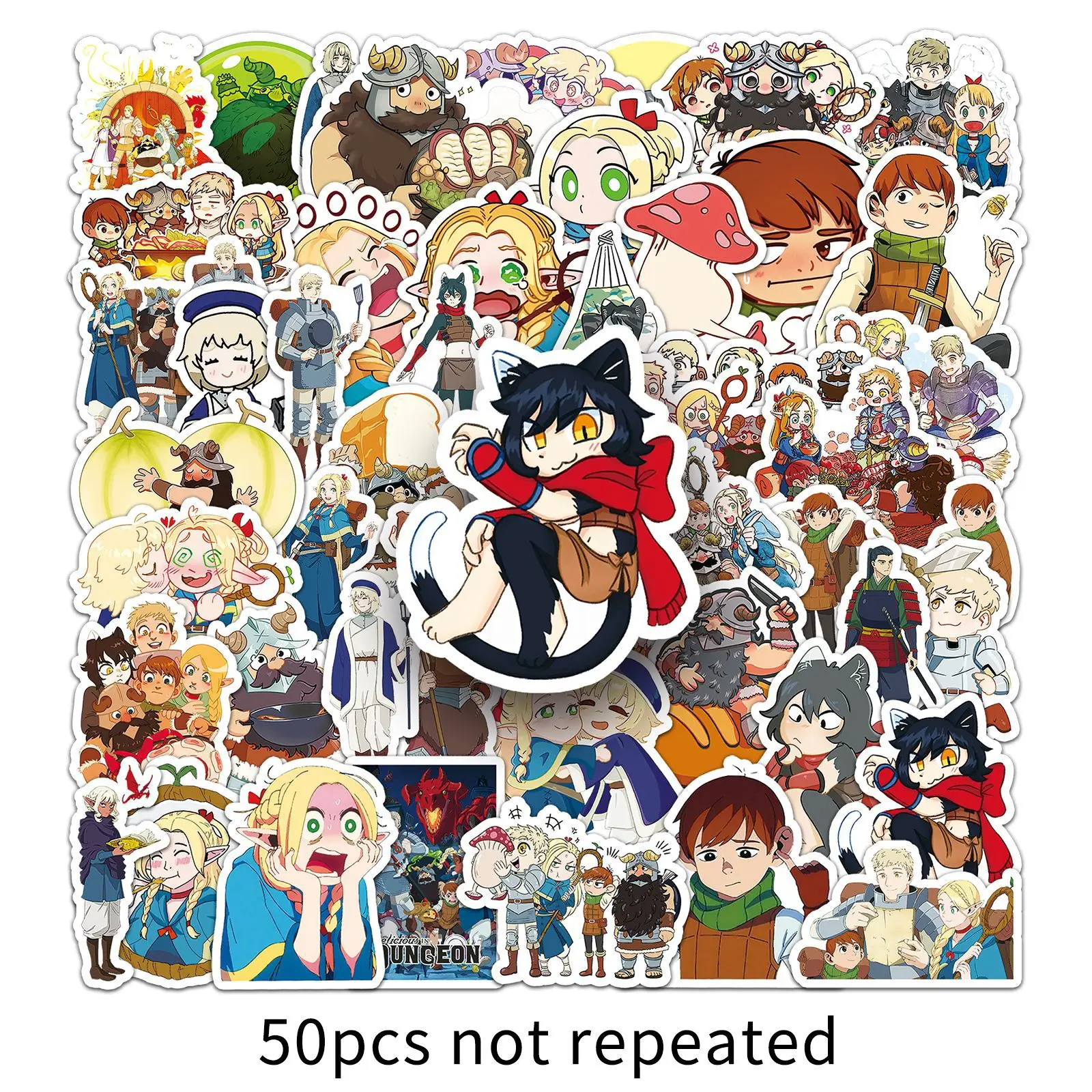 10/30/50PCS Cartoon Delicious in Dungeon Anime Sticker Decals Toys DIY Suitcase Skateboard Phone Luggage Bike Stickers Gift