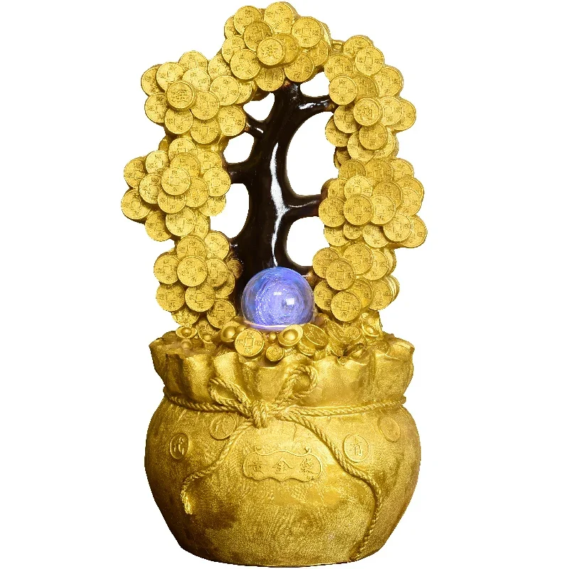 

ZZXL Cornucopia Pachira Macrocarpa Money Tree Hallway TV Cabinet Geomancy Decoration Lucky Water Decoration