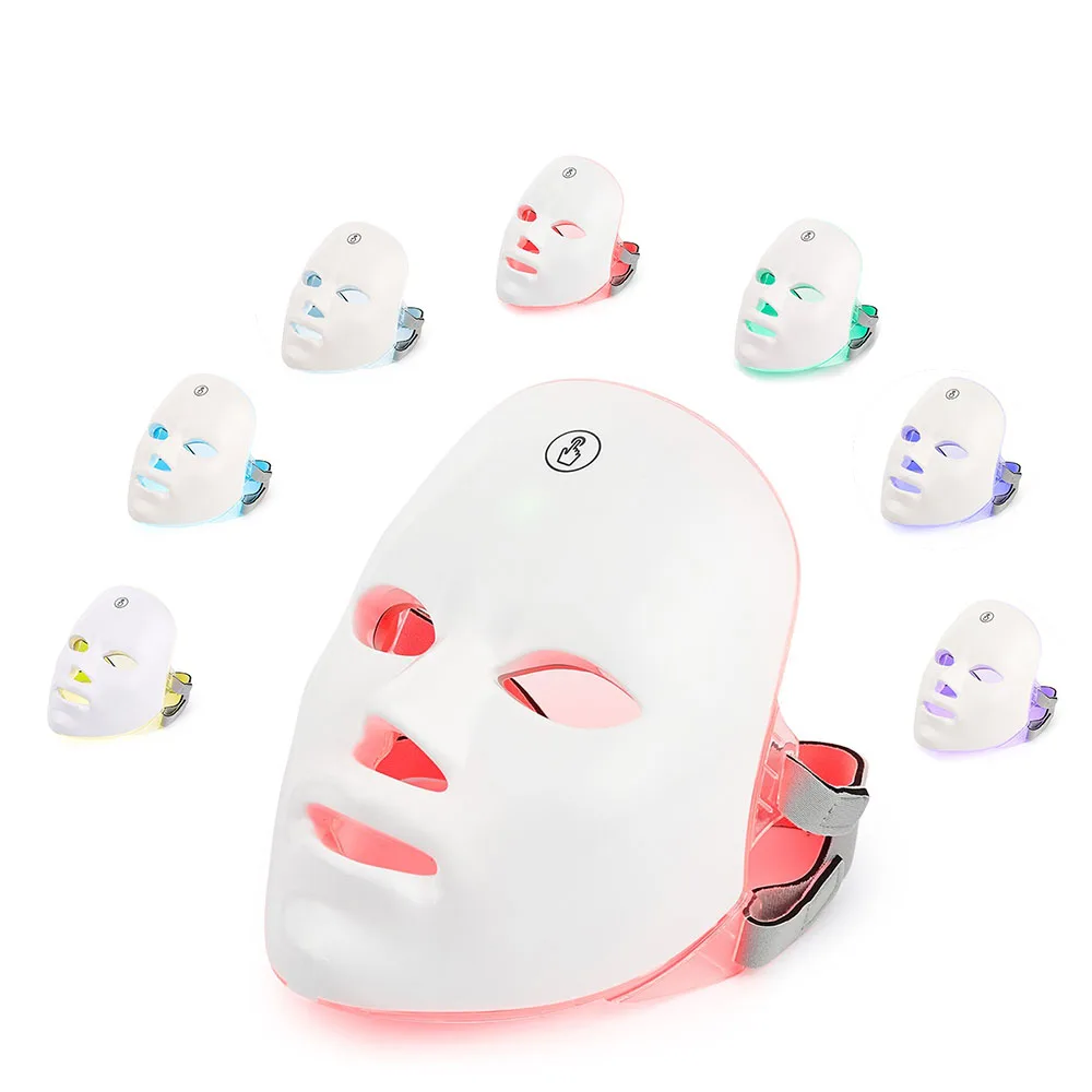 

LED photon rejuvenation facial mask household seven color spectrometer PDT color light facial mask beauty instrument