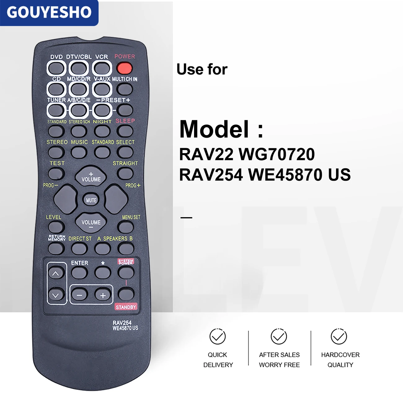 RAV22 WG70720 RAV254 WE45870 US Remote Control for Yamaha Receiver RX-V359 RX-V390 RX-V373 RX-459 RX-V496 RX-V350 RX-V357 V690