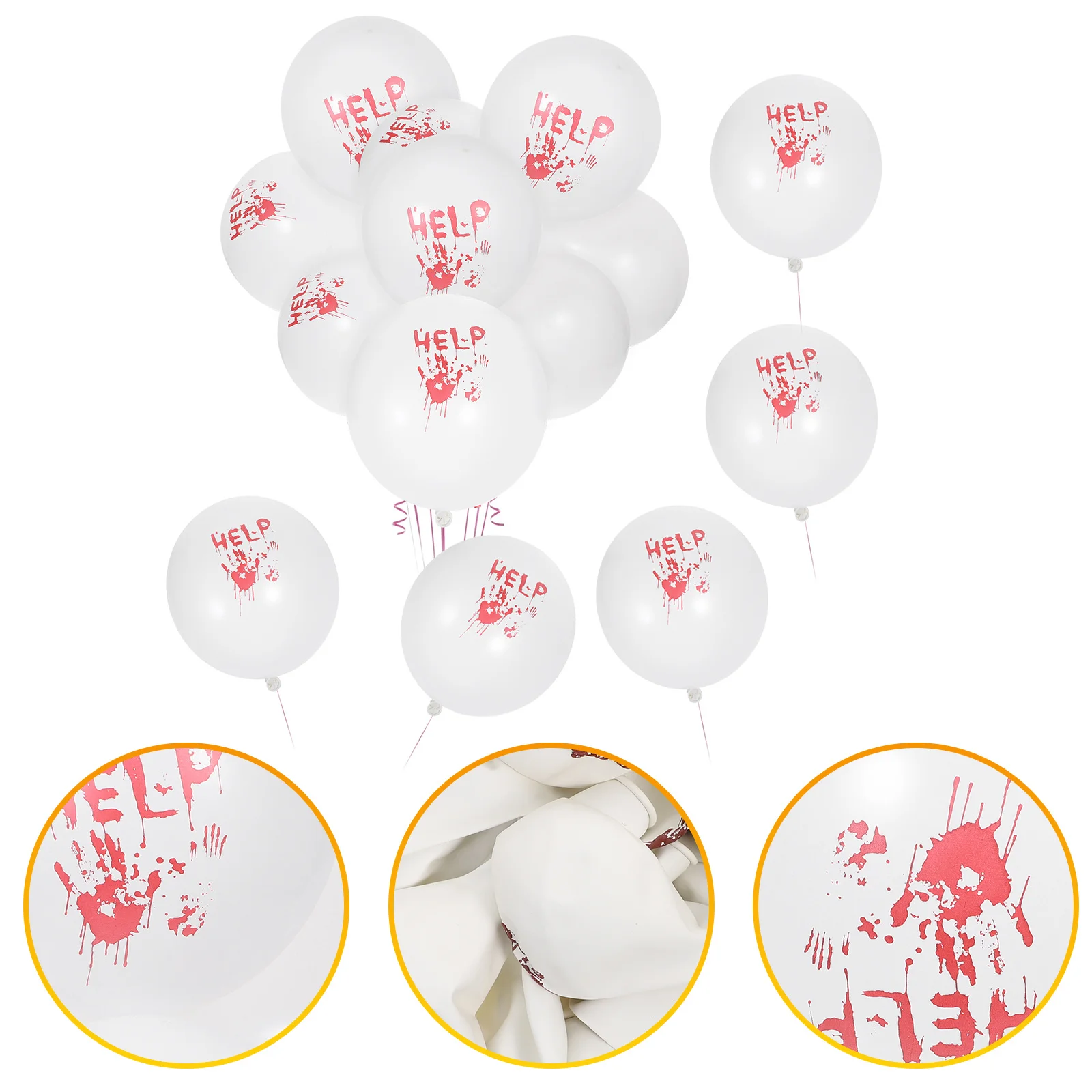 

100Pcs Bloody Handprint Halloween Balloons Scary Party Favors Crime Scene Decorations Horror Accessory Halloween Balloons