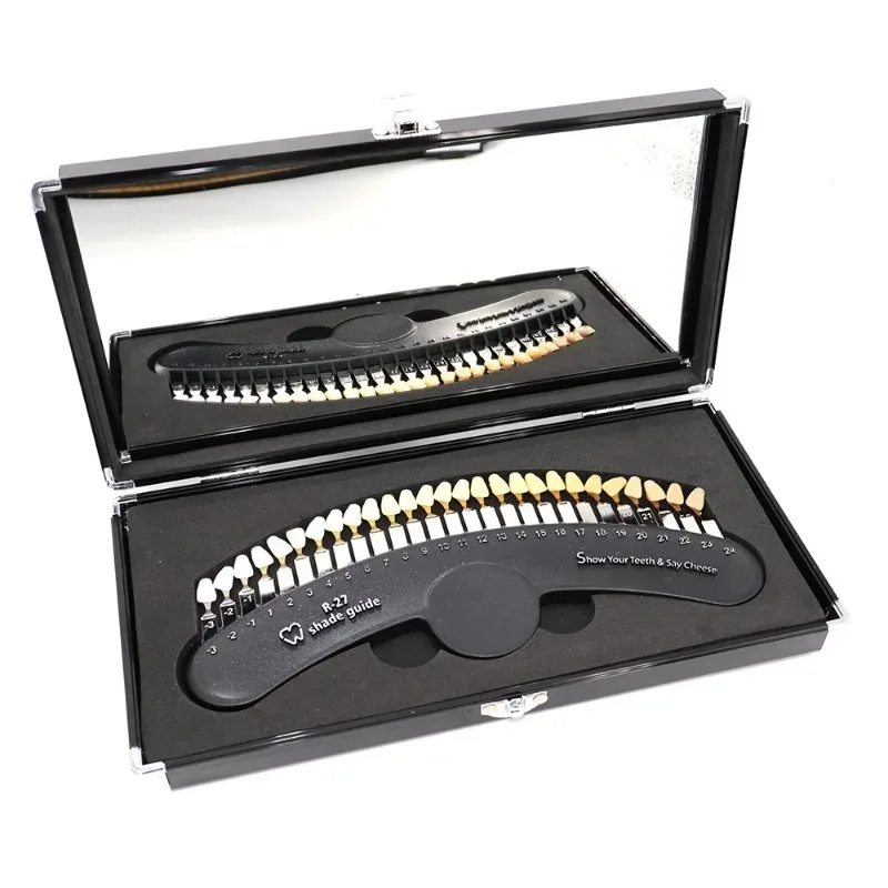

20/27 цветов 3D направляющая для теней, таблица теней для зубов, компаратор цвета, набор для отбеливания зубов, отбеливающая стоматологическая пластина