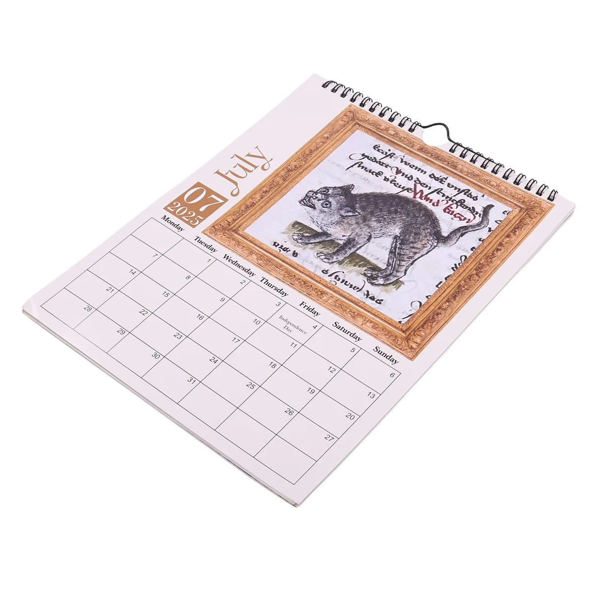 2025 Medieval Cats Calendar Weird Cats Calendar Funny Wall Calendar New Year Gifts for Home Decoration