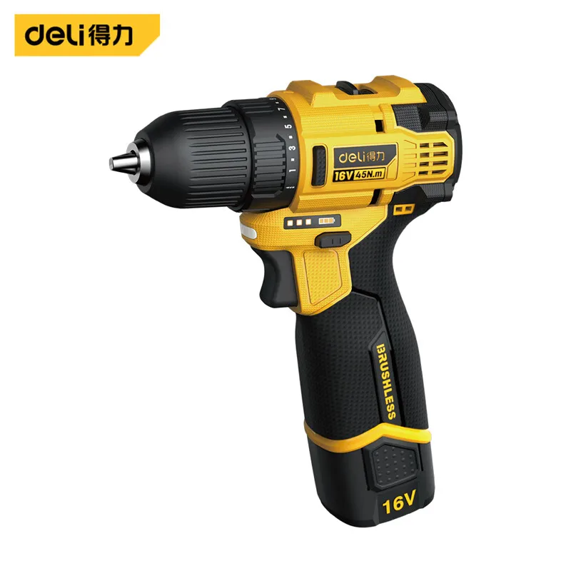 

Deli 16V Brushless Lithium Electric Drill multifunctional Cordless Hand Electric Drill Electric Screwdriver Driver Power tools