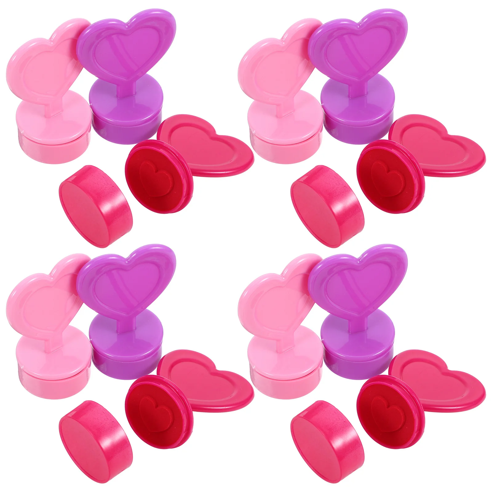 12 Uds. De sellos para niños con forma de corazón, bonito juego de sellos de plástico para diarios, álbumes de recortes, manualidades DIY, suministros para fiestas, sellos divertidos para niños