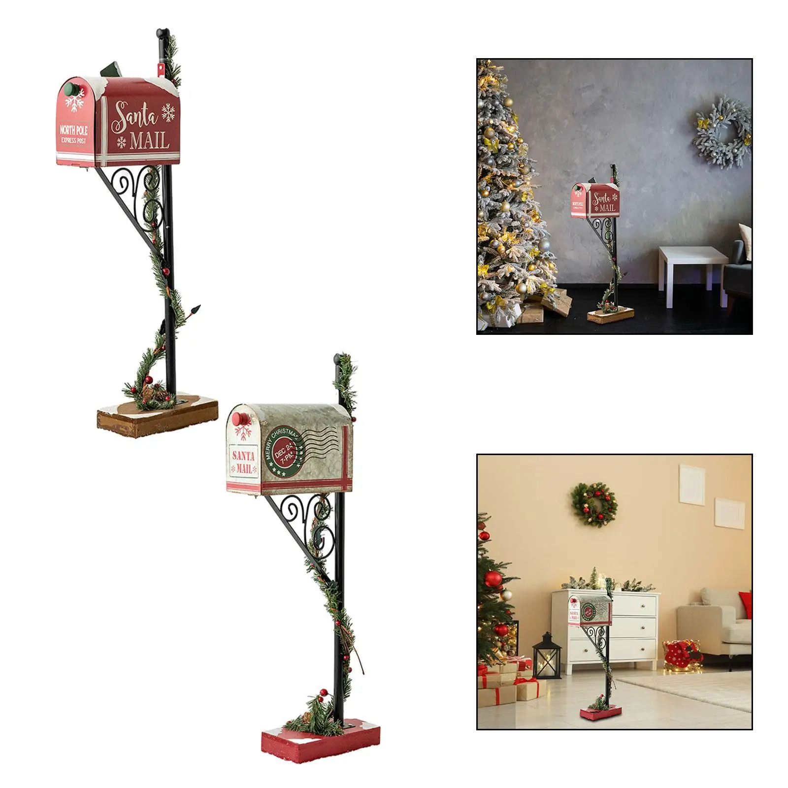 boite-aux-lettres-de-noel-en-bois-et-en-fer-decorative-pour-l'interieur-et-l'exterieur-ideale-pour-les-fetes-avec-motif-de-pere-noel-rouge