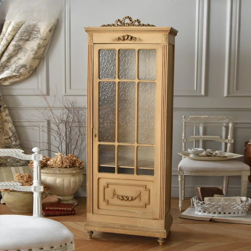 sideboard , vintage style vintage wine , glass dustproof wine , miscellaneous storage