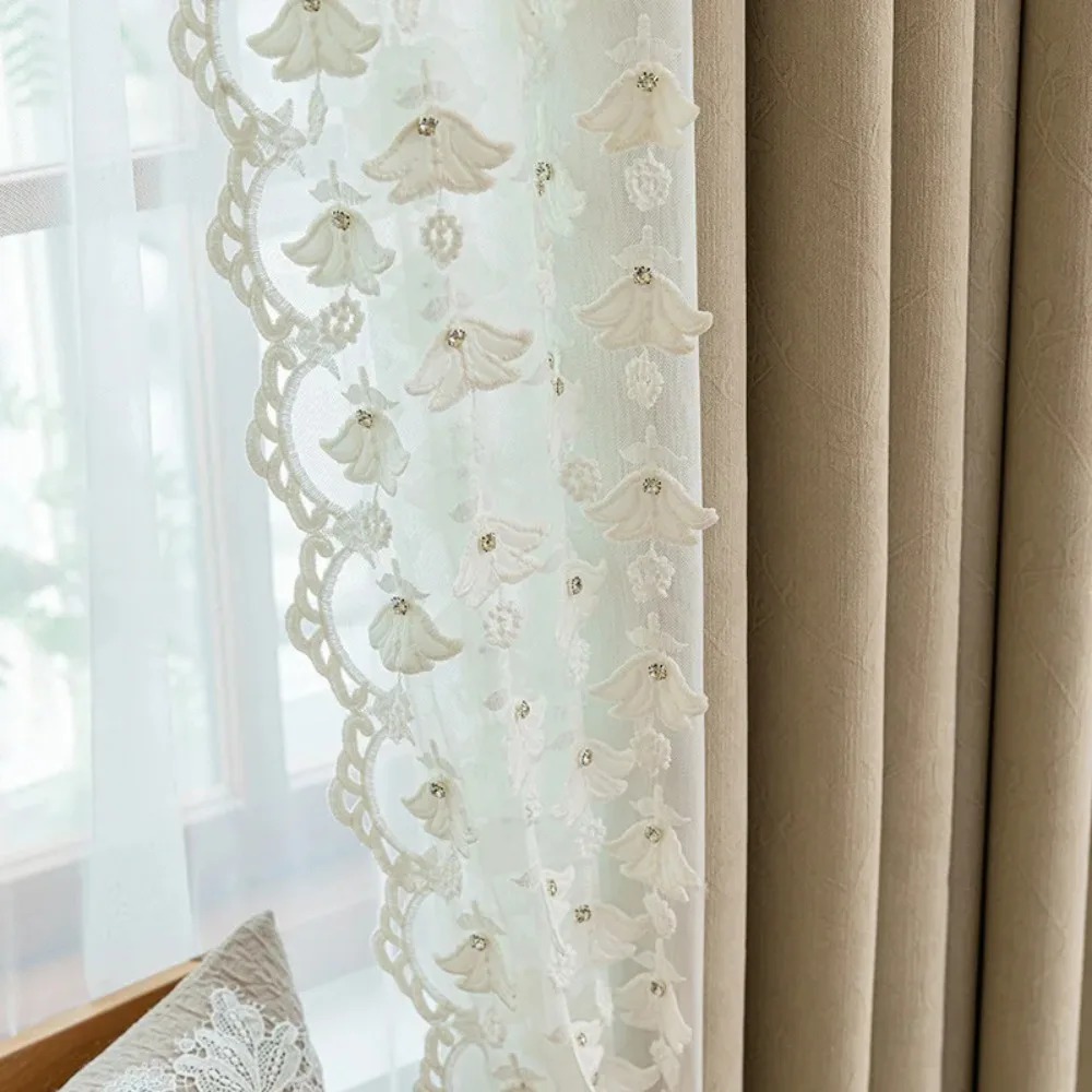Chenille Jacquard Curtain Side Gauze Warm Bedroom Atmospheric Living Room High Temperature Final Product
