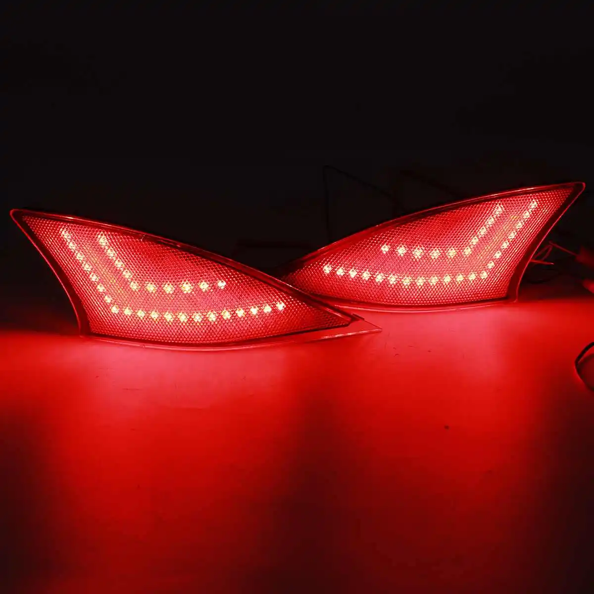 Pop LED Car Rear Bumper Reflector Light Stop Brake Lights Reflector Lamp For Lexus IS250 IS350 2014-2020 ABS Plastic