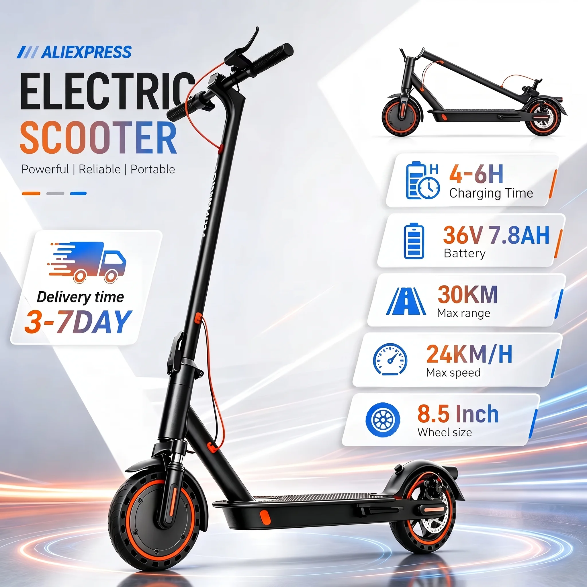 TODIMART T3 Elektroroller mit Wabenprofil-Reifen Faltbarer Urban E-Scooter für Jugendliche & Erwachsene 36V Akku 24,9KM/H Höchstgeschwindigkeit 20-30KM Reichweite Tragbarer City E-Roller