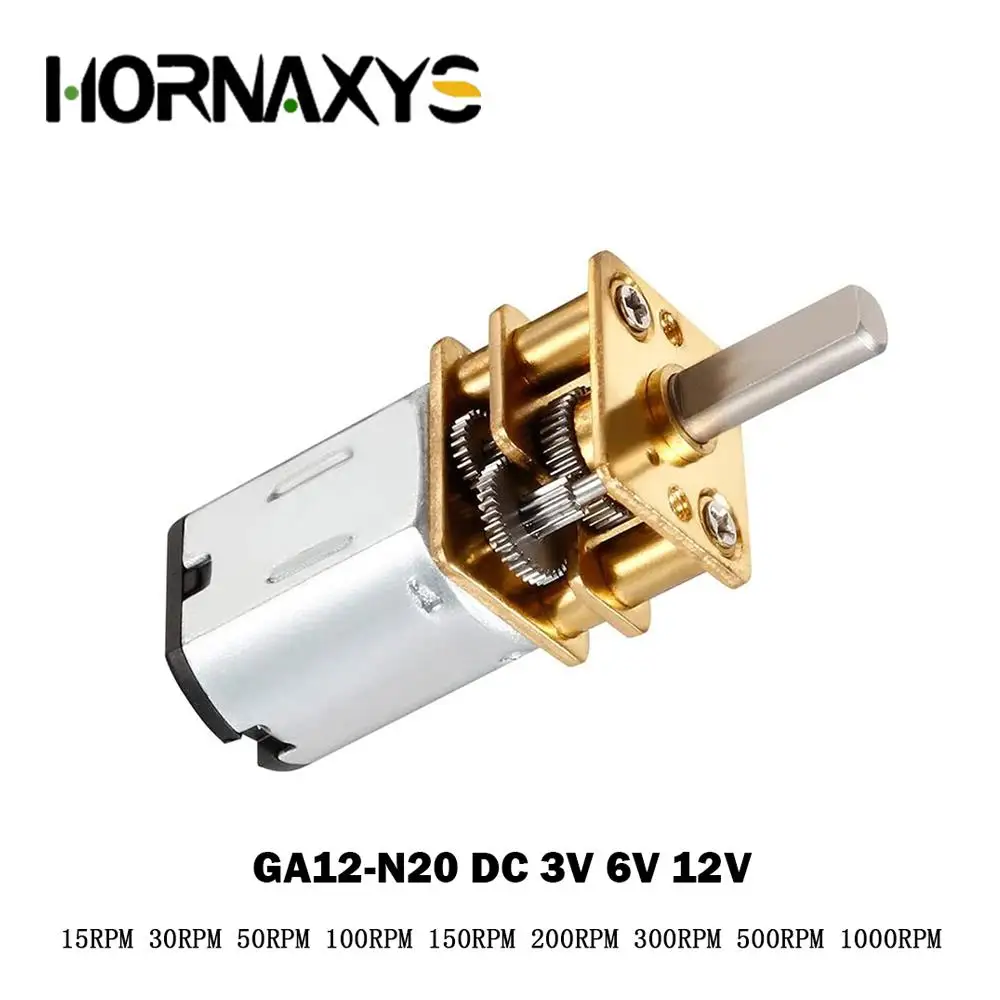 10pcs GA12-N20 DC 3V/6V/12V N20 Mini Micro Metal Gear Motor with Gearwheel DC Motors 15/30/50/60/100/200/300/500/1000RPM DIY Kit