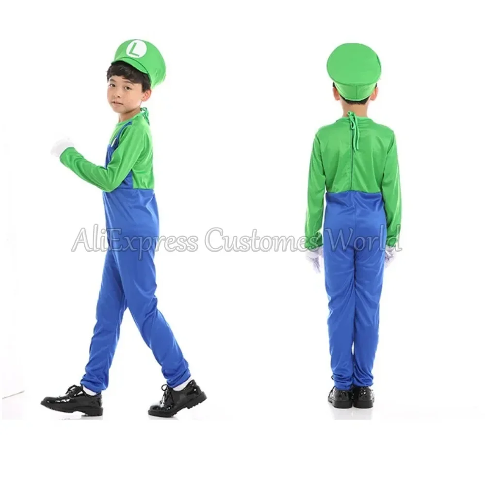 Game Mari Anime Super Bros Cosplay Halloween Brother Costumes Funny Children Fantasia Cosplay Jumpsuit Carnival Adult Woman Suit