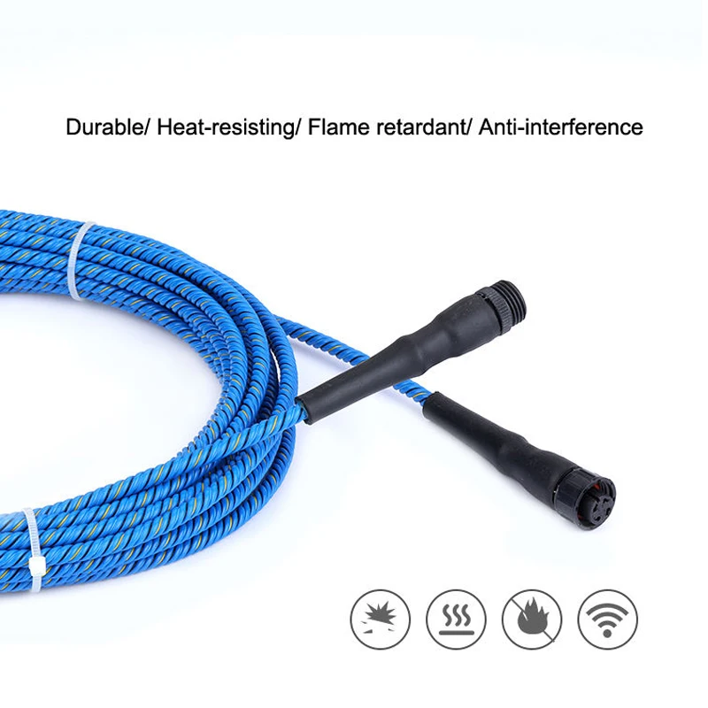 High Sensitive 4 Core Locating Water Leakage Detector Alarm Sensing Cable With Male/Female Connector For Warehouse