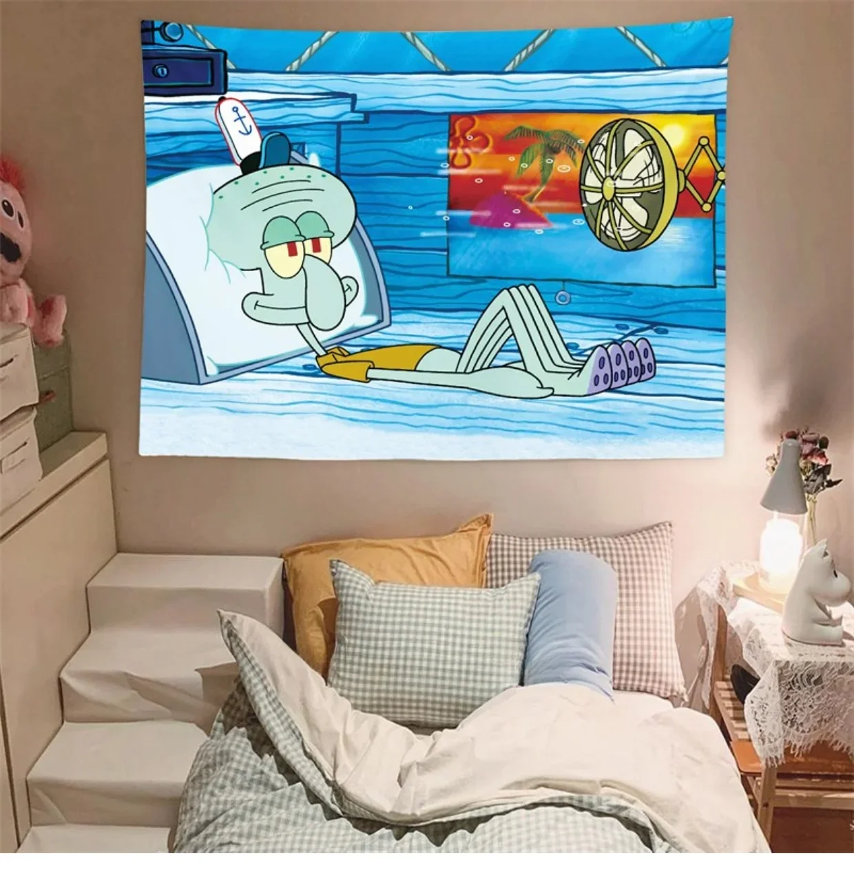 SpongeBob SquarePants Cartoon room decoration accessories Hanging Cloth Bedroom Decoration Hanging Cloth Living Room Tapestry