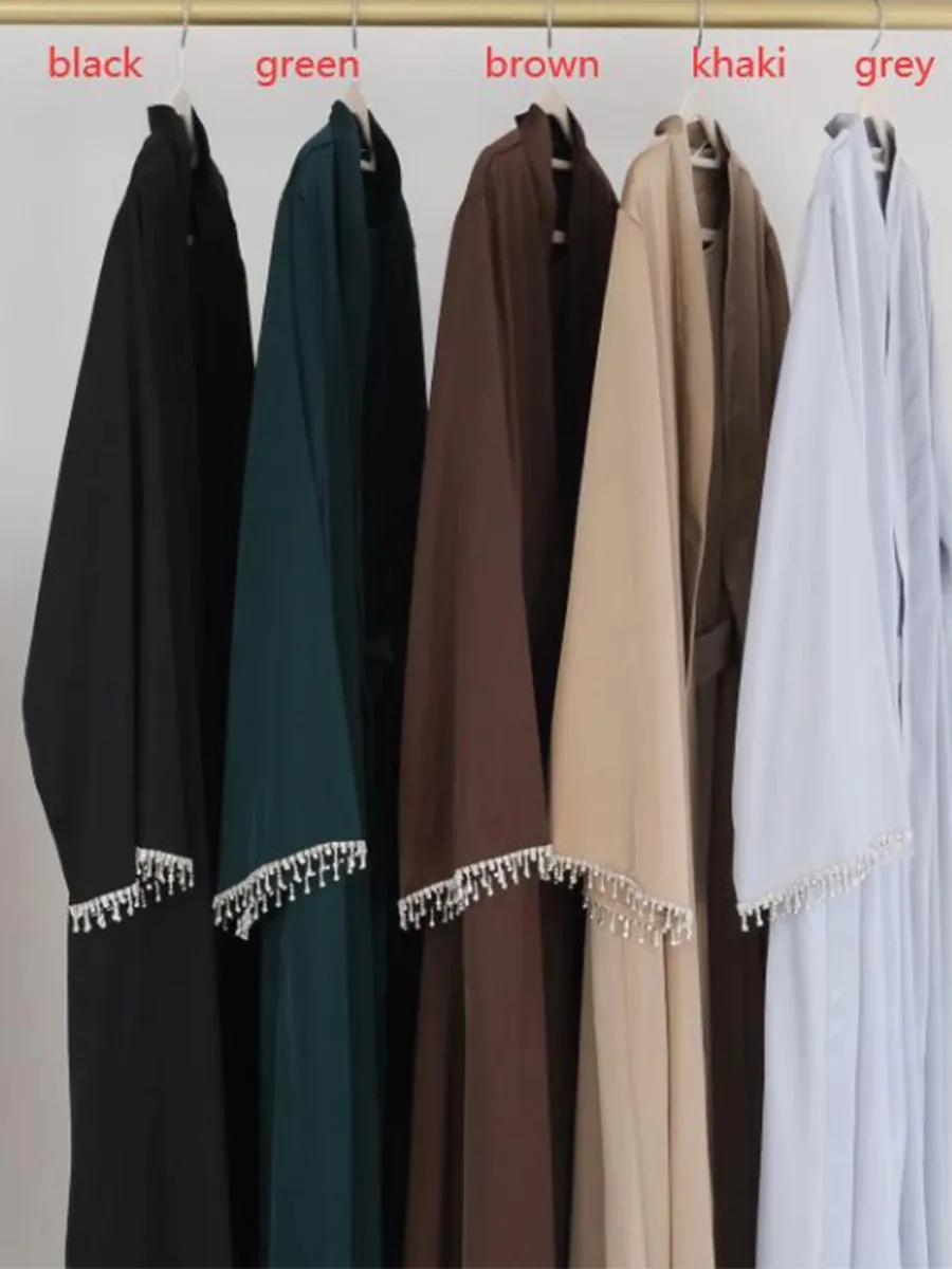 Vestido de fiesta de caftán para mujer, Abaya árabe marroquí, Abayas musulmanas, Túnica de una pieza, caftán de Dubai, Ramadán, Jalabiya, abalorios