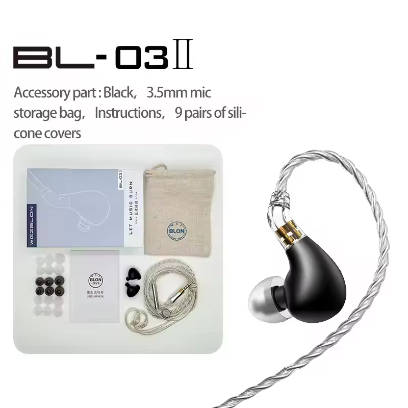 BLON BL03 II 10mm Dual-Chamber Dynamic Driver IEM Hifi Music Earphones with 0.78mm 2-Pin Detachable Cable Compatibility - Image 9